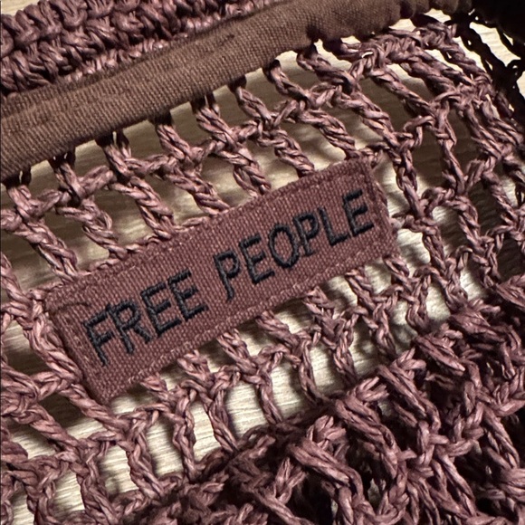 Free People purse raffia Sand Bound Chocolate clutch NEW hinge brown - Picture 4 of 4